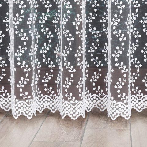 Firanka haftowana 039131 wysokość 280 cm kolor biały