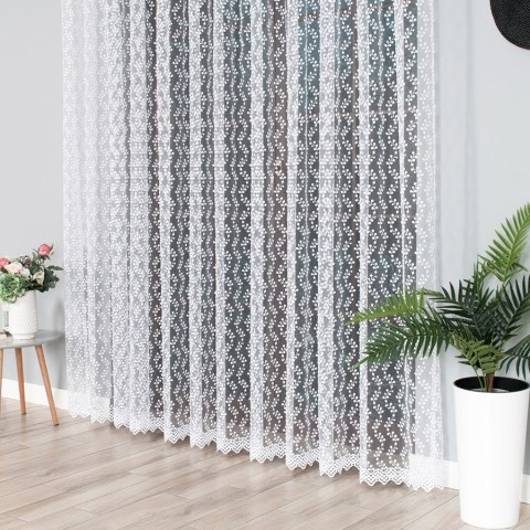 Firanka haftowana 039131 wysokość 280 cm kolor biały
