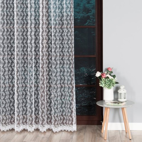 Firanka haftowana 039131 wysokość 280 cm kolor biały
