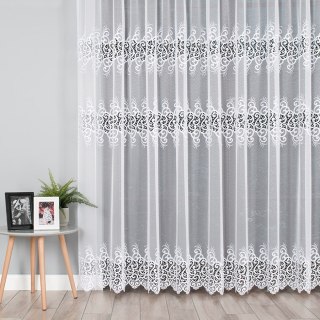 Firanka z aplikacją na markizecie 122391 wysokość 250 cm kolor biały