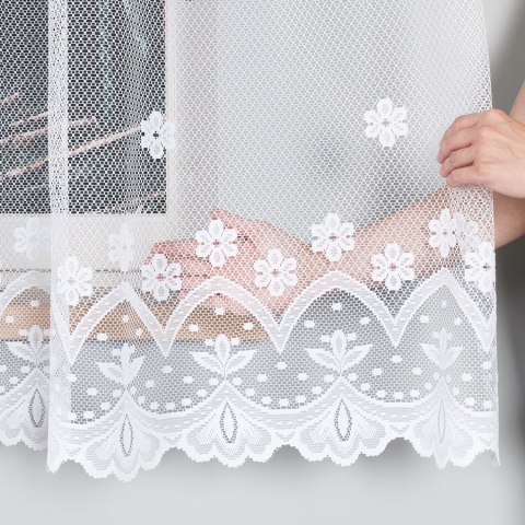 Firanka żakardowa 004421 wysokość 110 cm kolor biały