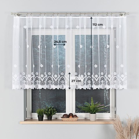 Firanka żakardowa 004421 wysokość 110 cm kolor biały