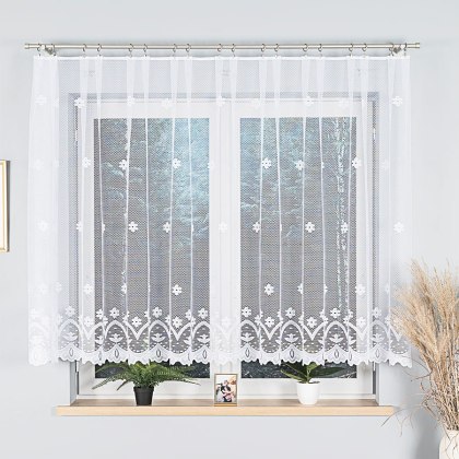 Firanka żakardowa na metry 004421 wysokość 140 cm kolor biały