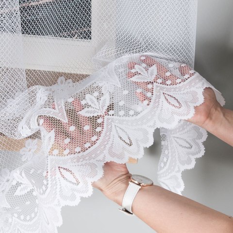 Firanka żakardowa 004421 wysokość 140 cm kolor biały