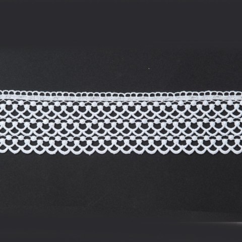 Koronka gipiurowa 072732 wysokość 8 cm kolor biały Koronka gipiurowa 072732 wysokość 8 cm kolor biały