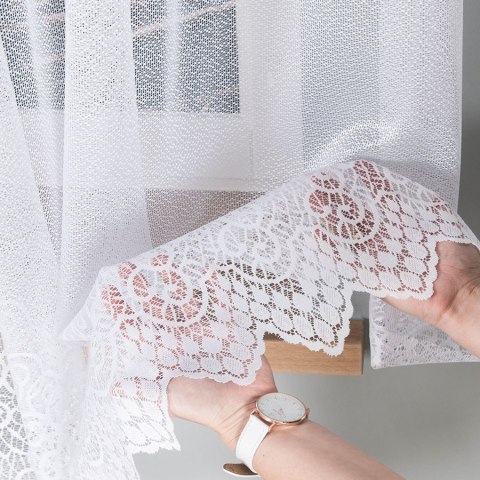 Firanka żakardowa 001539 wysokość 120 cm kolor biały
