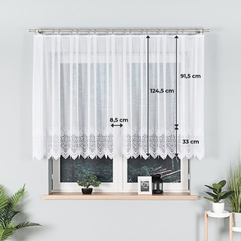 Firanka żakardowa 001539 wysokość 130 cm kolor biały
