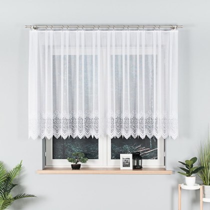 Firanka żakardowa na metry 001539 wysokość 130 cm kolor biały