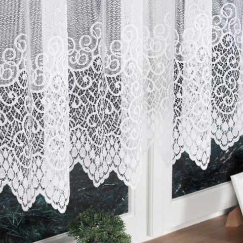 Firanka żakardowa 001539 wysokość 130 cm kolor biały