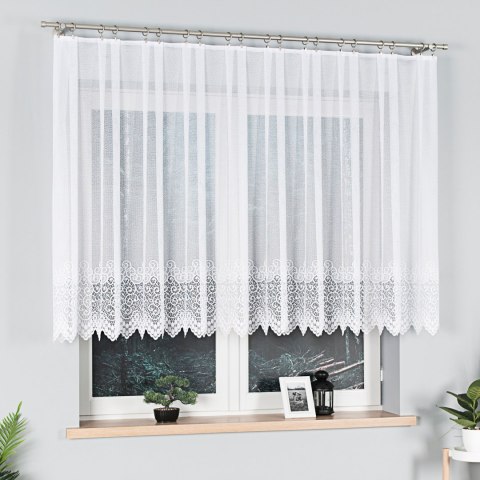 Firanka żakardowa 001539 wysokość 130 cm kolor biały