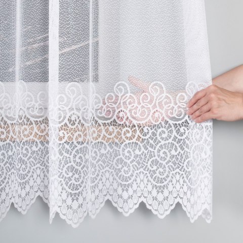 Firanka żakardowa 001539 wysokość 130 cm kolor biały