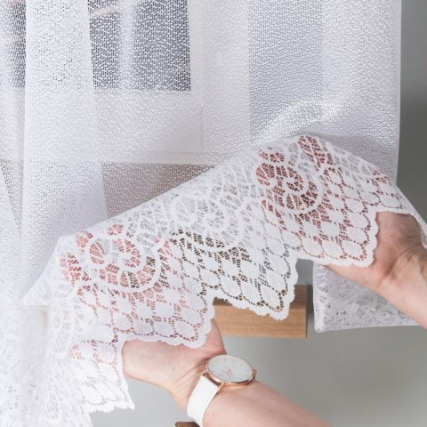 Firanka żakardowa 001539 wysokość 130 cm kolor biały