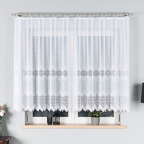 Firanka żakardowa 001539 wysokość 140 cm kolor biały