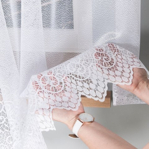 Firanka żakardowa 001539 wysokość 140 cm kolor biały