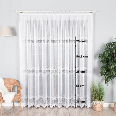 Firanka żakardowa na metry 001539 wysokość 250 cm kolor biały