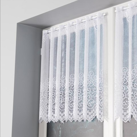 Zazdrostka żakardowa 001539 wysokość 70 cm kolor biały