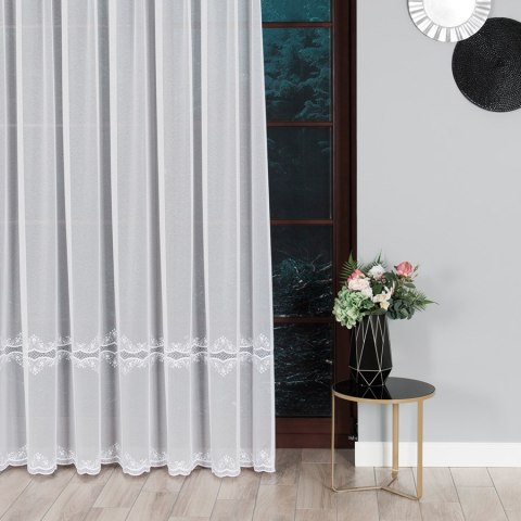 Firanka z aplikacją na markizecie 040613 wysokość 250 cm kolor biały