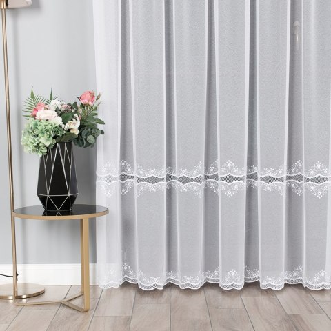 Firanka z aplikacją na markizecie 040613 wysokość 250 cm kolor biały