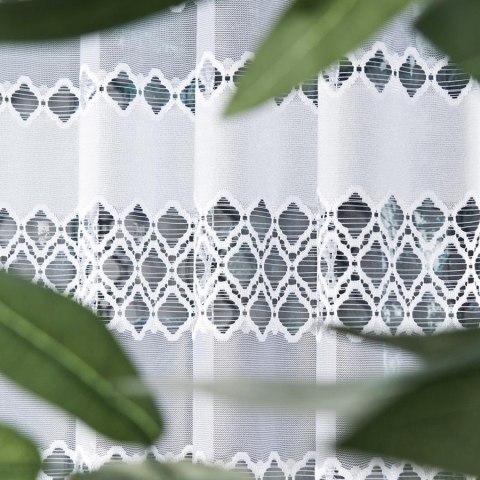 Firanka żakardowa 018669 wysokość 120 cm kolor biały Firanka żakardowa 018669 wysokość 120 cm kolor biały