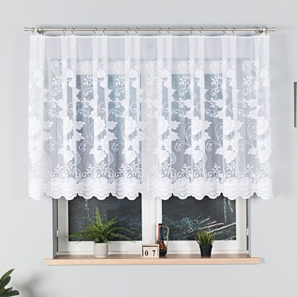 Firanka żakardowa na metry 023006 wysokość 120 cm kolor biały