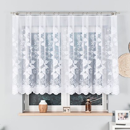 Firanka żakardowa na metry 023006 wysokość 130 cm kolor biały