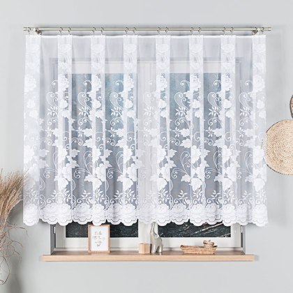 Firanka żakardowa na metry 023006 wysokość 140 cm kolor biały