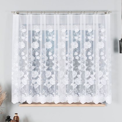 Firanka żakardowa na metry 023006 wysokość 160 cm kolor biały