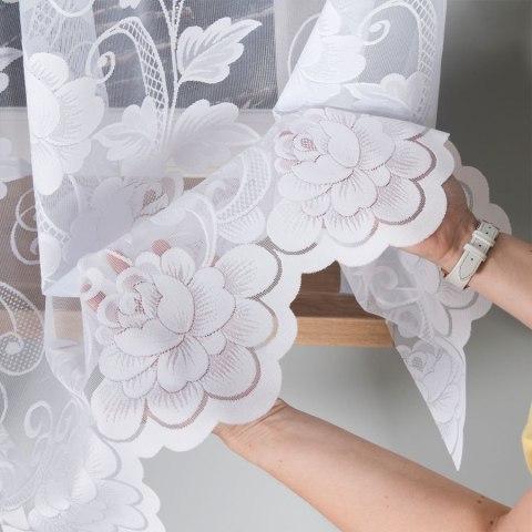 Firanka żakardowa 023006 wysokość 160 cm kolor biały