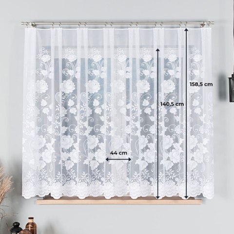 Firanka żakardowa 023006 wysokość 160 cm kolor biały