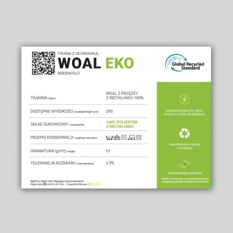 WOAL EKO Próbnik LEMOON - przędza z recyklingu 100%, z ołowianką, 295cm 068264/PRO/001/000000/1 WOAL EKO Próbnik LEMOON - przędza z recyklingu 100%, z ołowianką, 295cm 068264/PRO/001/000000/1