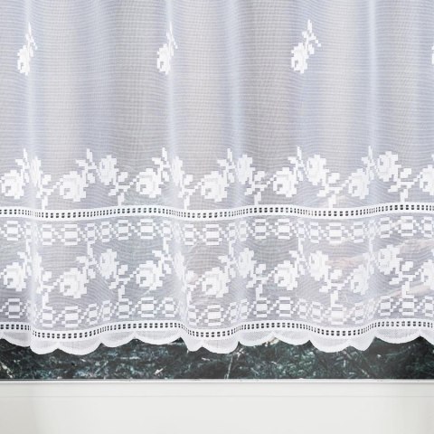 Zazdrostka żakardowa 023410 wysokość 60 cm kolor biały