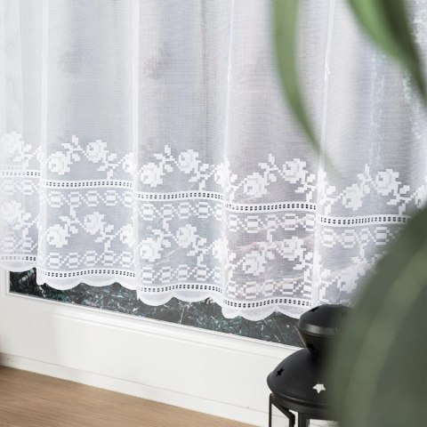 Zazdrostka żakardowa 023410 wysokość 60 cm kolor biały