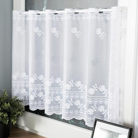 Zazdrostka żakardowa 023410 wysokość 60 cm kolor biały