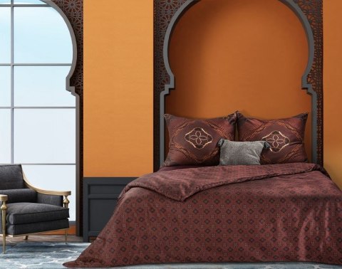 Komplet pościeli z makosatyny MOROCCO 220x200 cm kolor bordowy Komplet pościeli z makosatyny MOROCCO 220x200 cm kolor bordowy