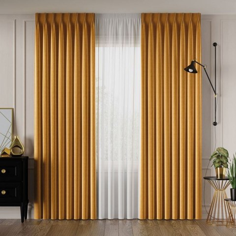 Tkanina dekoracyjna VELVET wysokość 280 cm kolor szafranowy