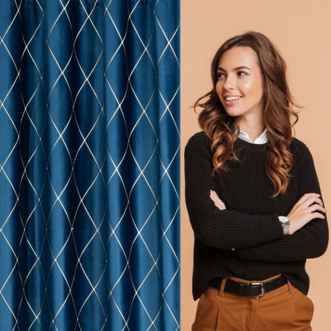 Zasłona gotowa PIERRE CARDIN MARGO 140x250 cm kolor granatowy