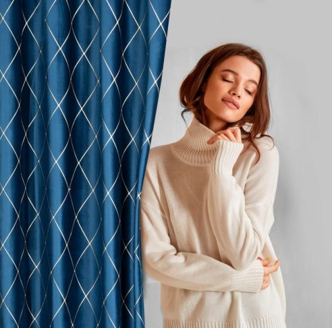 Zasłona gotowa PIERRE CARDIN MARGO 140x250 cm kolor granatowy