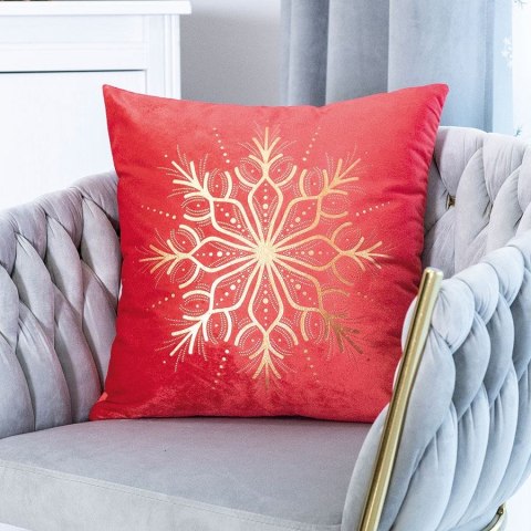 METALICZNA ŚNIEŻKA Poszewka dekoracyjna VELVET, 40x40cm, kolor 043 czerwony ze złotym zdobieniem TBN002/POP/043/040040/1 METALICZNA ŚNIEŻKA Poszewka dekoracyjna VELVET, 40x40cm, kolor 043 czerwony ze złotym zdobieniem TBN002/POP/043/040040/1