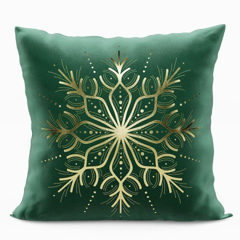 METALICZNA ŚNIEŻKA Poszewka dekoracyjna VELVET, 40x40cm, kolor 093 szmaragdowy ze złotym zdobieniem TBN002/POP/093/040040/1 METALICZNA ŚNIEŻKA Poszewka dekoracyjna VELVET, 40x40cm, kolor 093 szmaragdowy ze złotym zdobieniem TBN002/POP/093/040040/1
