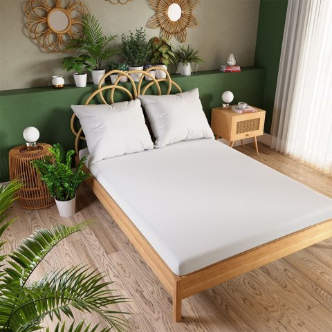 Prześcieradło frotte z gumką 140x200 cm kolor biały Prześcieradło frotte z gumką 140x200 cm kolor biały