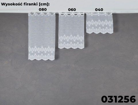 Zazdrostka żakardowa 031256 wysokość 60 cm kolor biały Zazdrostka żakardowa 031256 wysokość 60 cm kolor biały