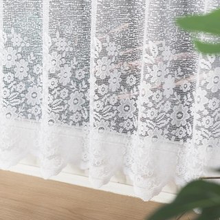 Zazdrostka żakardowa 031285 wysokość 70 cm kolor biały