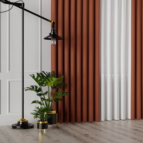 Tkanina dekoracyjna LIMA wysokość 300 cm kolor rdzawy Tkanina dekoracyjna LIMA wysokość 300 cm kolor rdzawy