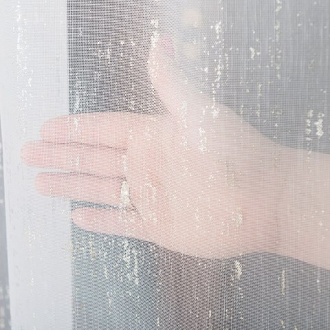 Firanka fantazyjna ze wzorem na samym dole z ołowianką, wysokość 315cm, kolor 006 biały ze srebrnym zdobieniem 318093/OLO/006/00
