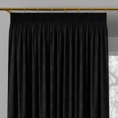 Zasłona gotowa na taśmie MILAS 140x250 cm kolor czarny Zasłona gotowa na taśmie MILAS 140x250 cm kolor czarny