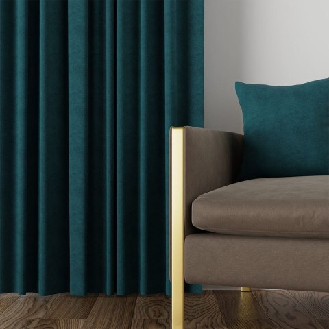 Zasłona gotowa na taśmie MILAS 140x250 cm kolor ciemny turkusowy Zasłona gotowa na taśmie MILAS 140x250 cm kolor ciemny turkusowy