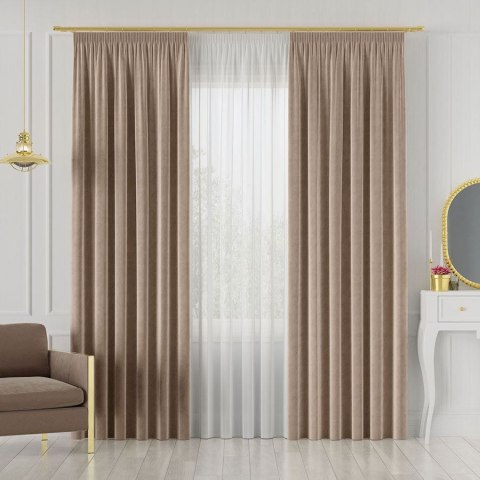Tkanina dekoracyjna VELVET wysokość 300 cm kolor kawa z mlekiem Tkanina dekoracyjna VELVET wysokość 300 cm kolor kawa z mlekiem