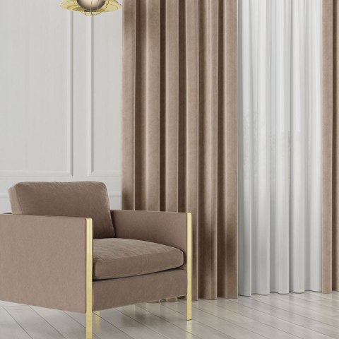 Tkanina dekoracyjna VELVET wysokość 300 cm kolor kawa z mlekiem Tkanina dekoracyjna VELVET wysokość 300 cm kolor kawa z mlekiem