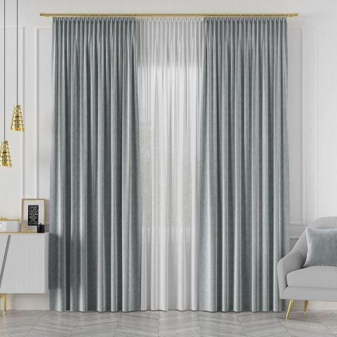 Tkanina dekoracyjna VELVET wysokość 300 cm kolor pastelowy szary Tkanina dekoracyjna VELVET wysokość 300 cm kolor pastelowy szary