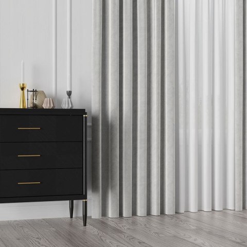 Tkanina dekoracyjna VELVET wysokość 300 cm kolor jasny szary Tkanina dekoracyjna VELVET wysokość 300 cm kolor jasny szary